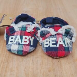 Dear Foams Slippers Baby Size 1/2 Baby Bear Plaid